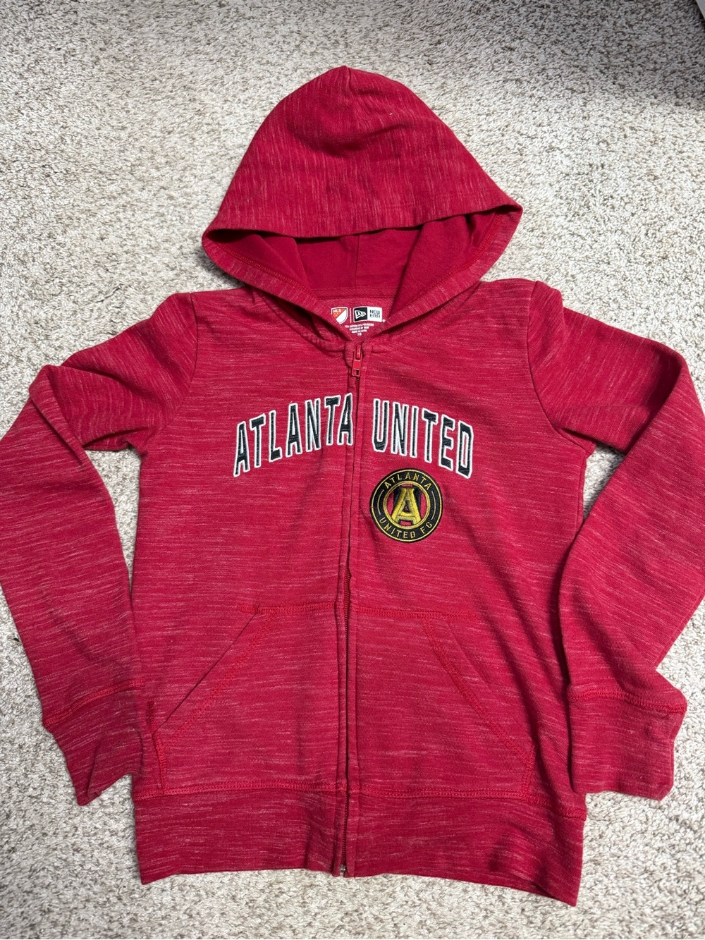 Atlanta United Kids Red Hooded Zip-Up Sweatshirt